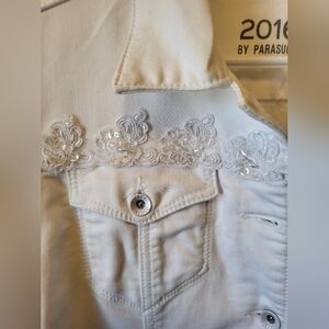 parasuco montreal embellished womens jacket white XL